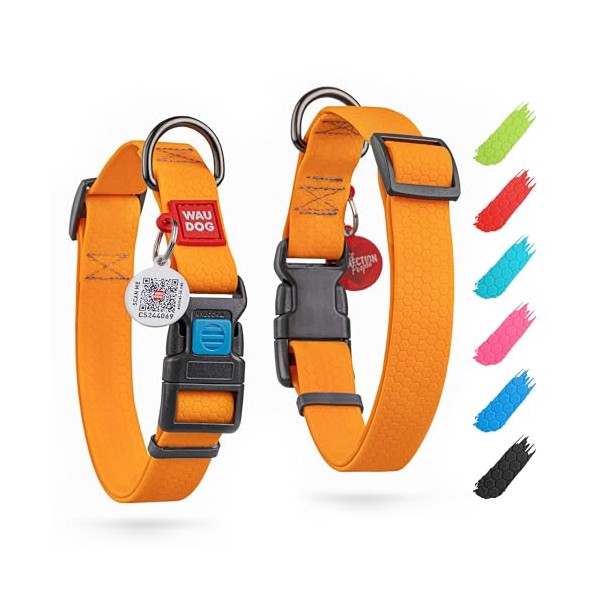 WAUDOG Dog Collar Waterproof Adjustable Dog Collar Large Dog Collar