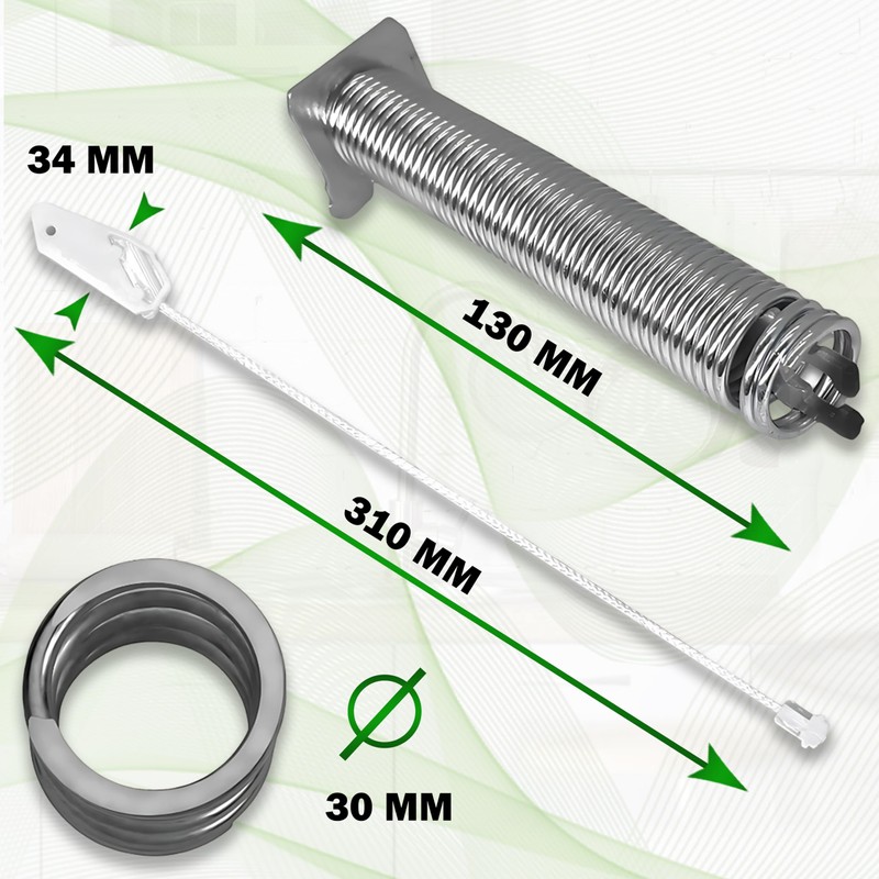 Repair kit hinges in black and spring for mounting on