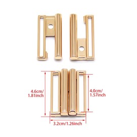 Jamsinmu Metal Slider Buckles Buttons Fasteners Rectangle Webbing Slider for Women Belt Clip Accessory DIY, Gold_40mm_1pc