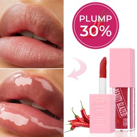 Beauty Glazed Hot & Spicy Rich Lip Gloss & Plumping Lip Oil with Chili Extract – Ultra‐Hydrating, Long‐Lasting Gloss & Sensual Plump Formula for Bold, Moisturized Lips (101# GLOSSY, 1)