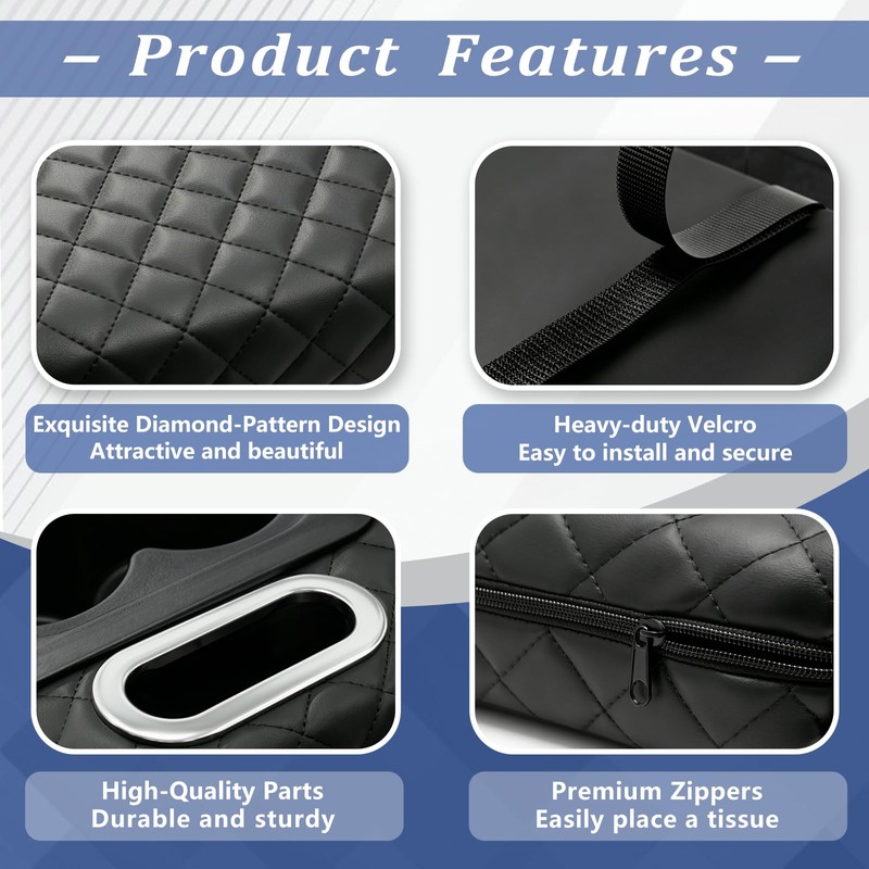 5-in-1 Center Console Cover Organizer Car Cup Holder Tissue Holder