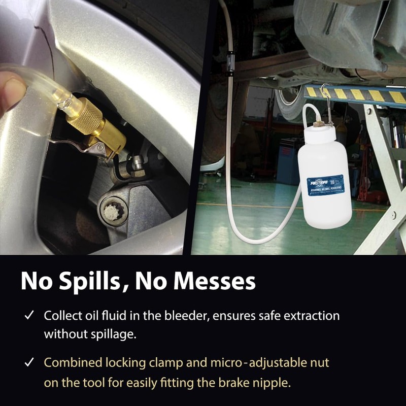 FIRSTINFO Brake Service Brake Fluid Bleeder Bottle/Receiver with Non-Return Check