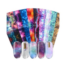 Generic Daisy Nail Foil Transfer Sticker Morning Glory Flowers Rose Lace 10Pcs 20X4Cm 46E Nail Wraps Stickers Manicure Supplies for Women Nails Full Long Lasting Easy Apply and Remove