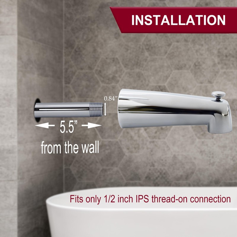 Westbrass A507D-1F-26 A507D-1F 7" Reach Wall Mount Tub Spout with