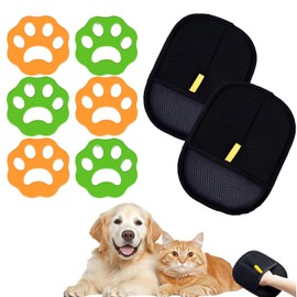 8 Stücke Tierhaarentferner Waschmaschine und Fellmagnet, Katzen Handschuhe Fellpflege Glattes, Effektiver Tierhaarentferner für Waschmaschine, Befreien sie Ihre Kleidung von Hundehaaren