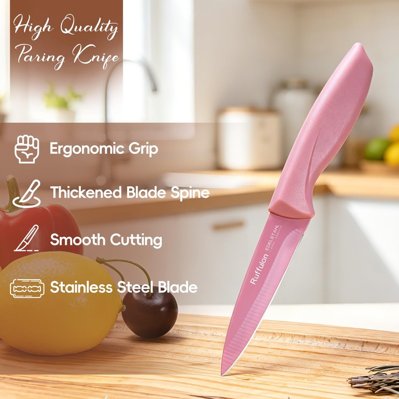 Ruffulon Paring Knife Set, 4PCS Stainless Steel Paring Knife Set,