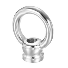MECCANIXITY Eye Nut 50kg Max Load M10 Thread Ring Shape Female Loop for Hanging Lamp Chandelier, Iron Chromium Color