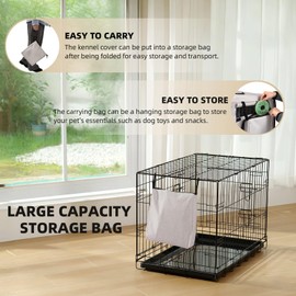 VERABE Dog Crate Cover, Beige, 24 INCHES