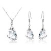 RIZILIA Jewelry Set Clear Pea Shape Pendant with 18" Chain