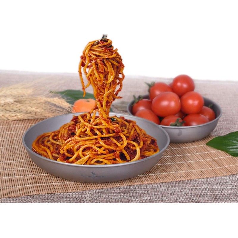 Boundless Voyage Ultralight Titanium Pan Dish Plate with Carry Mesh