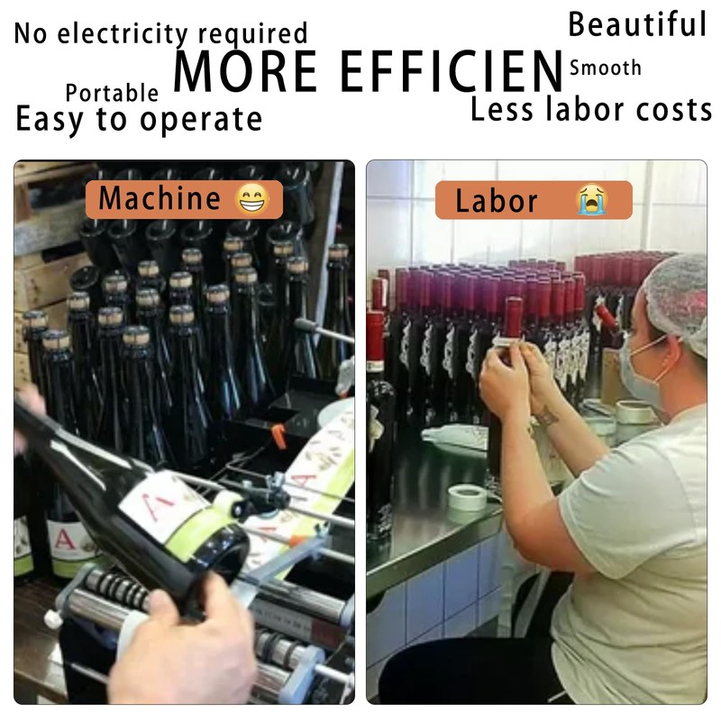 Crenicelif Crenicelif Manual Bottle Labeling Machine, Bottle Label Applicator Adjustable