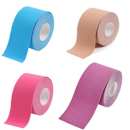 Heanvmyss Kinesiology Tape Set, 4 Rolls Kinesiotapes, Sports Tape, Physio Tape, Waterproof Elastic Physio Tape for Knee, Shoulder, Elbow (2.5 m x 5 cm)