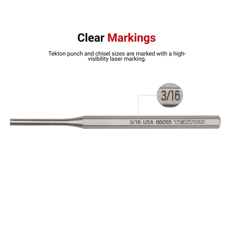 TEKTON 3/32 Inch Pin Punch | 66052 | Made in