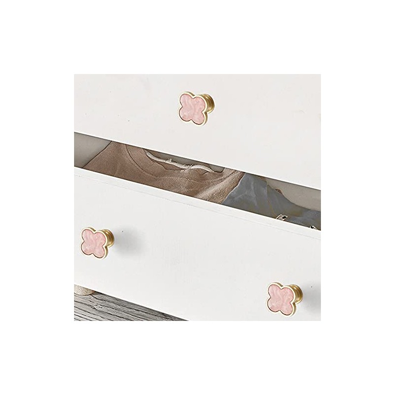 6 Pcs Clover Knobs Dresser Cabinets Kitchen Cupboard Pulls Drawer