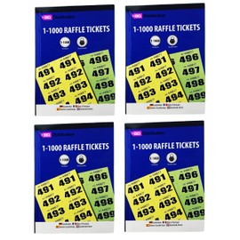 4 Cloakroom and Raffle Tickets - 1-1000 E&A Distribution Limited Tombola Draw Numbered Charity Events Prize Draw Lucky Party Game Raffle Bingo