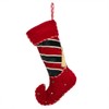 Dibor Luxury Striped Elf Boot Soft Red Velvet Christmas Stocking