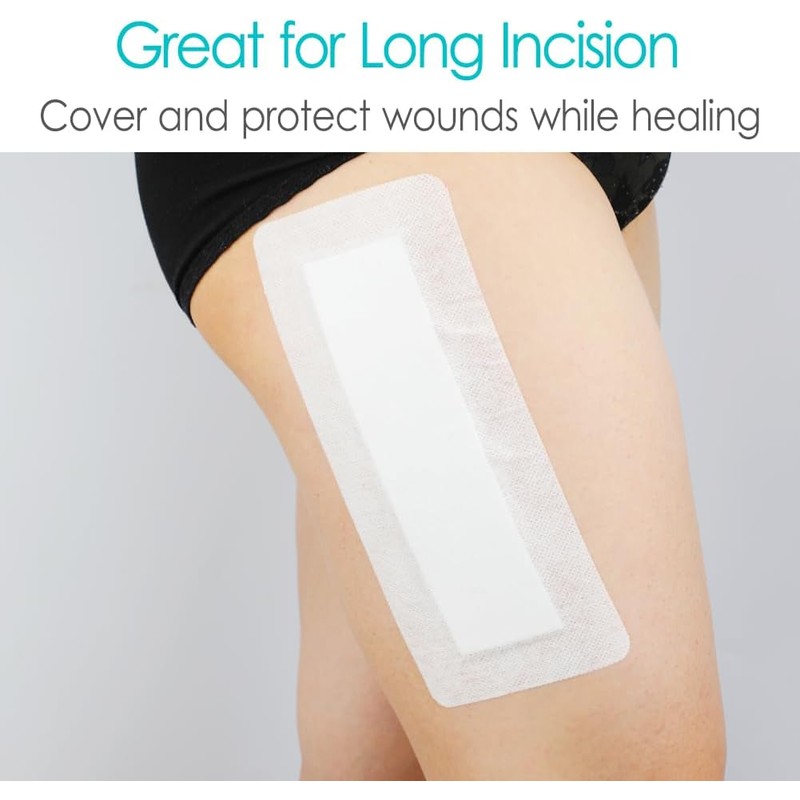 10 Pcs Extra Long Adhesive Island Dressing 4"x14" Bandage Bordered