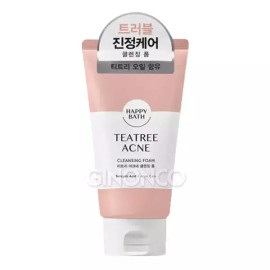 Happybath 해피바스 티트리 아크네 클렌징폼 150g x1 트러블 지성 피지 모공 Happy Bath Tea Tree Acne Cleansing Foam 150g x1 For Troubled Oily Skin Pores