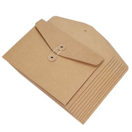 10pack A5 Kraft Paper File Folders Wallet Folders Envelope Portfolio Folder Paper Documents Portfolio File Bag Pockets Horizontal File Organiser Paperwork Organiser Storage Bag for School Office Home