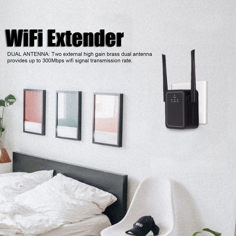 WiFi Extender 300Mbps High Gain Dual Antenna Wide Coverage Stable