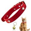 BDEPSTR Leather Cat Collar, Safety Collar for Cats with Elastic