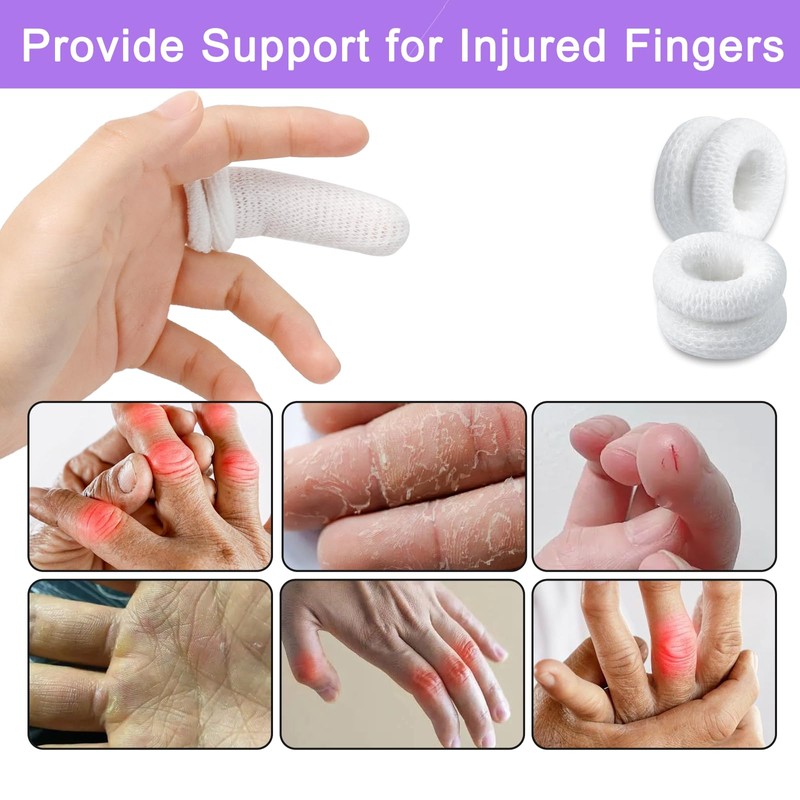 BLMHTWO 30PCS Finger Bandages, Cotton Tubular Finger cots, Elastic Finger