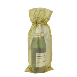 Ribbon Bazaar Metallic Sheer Bag - Gold 6-1/2" X 15" 1pc