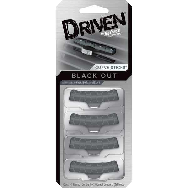Refresh Your Car Driven E301122100 Curve Vent Stick, 4 Per Pack, Black Out
