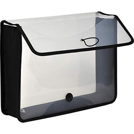 Lion Expand-N-File Poly Expanding Wallet, Letter (9-1/2 inch x 12 inch), 3 inch Gusset, Clear, 1 Wallet (48160-CR)