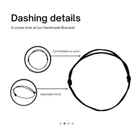 Original Adjustable Cord Kabbalah Bracelet, Evil Eye/Hand Black