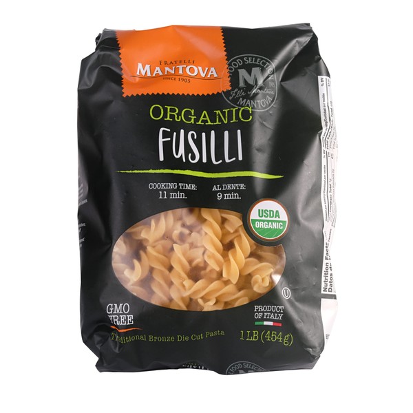 Mantova Italian Organic Spirali Pasta,(Pack of 4) Made with selected durum semolina and dried in slow temperature to protect the nutrition value of the product