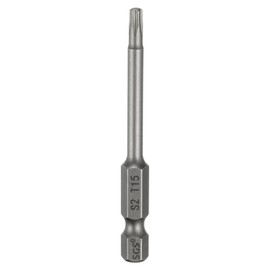 sourcing map T15 Torx Head Screwdriver Bit 1/4" Hex Shank 2.6" (65mm) Long Magnetic No Hole Tip Tamper Proof 6 Point Star Screw Driver Drill Bits S2 Steel Industrial Power Screwdrivers