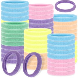 HJZHII 100 Stück Haargummis für Damen, Haargummi Damen Wweiche Nylon Haargummis Keine Beschädigung Elastischer Pferdeschwanzhalter Nahtloses Haarband für Dicke und Alle Haartypen(Mehrfarbig)