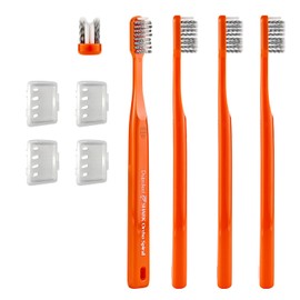 DUJINDENT Orthodontic Toothbrush for Braces [4 Packs][Made in Korea] V Trim Cutting USA Bristles Braces Toothbrush for Brackets and Wires Cleaning (Shark Ortho Spiral, 4 Pack)