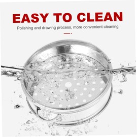 PRETYZOOM Stainless Steel Steamer Egg Steamer Rack Food Steamer Handle Bun Steamer Pot Steamer Basket Fish Steamer Basket Baking Rack Steaming Stand Cooking 18cm Metal Rice Cooker