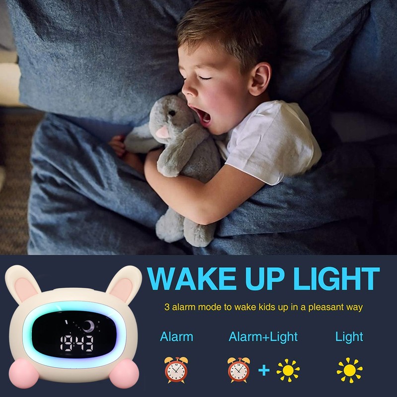 Kids Wake Clock Cartoon Kids Sleep Training Clock with Night
