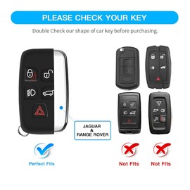 MILD EAST for Land Rover Key Fob Cover with Keychain, Car Key Case Shell Protector 5 Buttons for | Range Rover Evoque Sport Velar | Land Rover Discovery LR4 a9 | Jaguar F-Pace F-Type XE XF XJ |, White