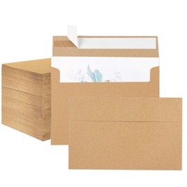 100 Piezas Sobres para Invitación, Mini Sobres Kraft de 6.5 x 4.5 Pulgadas, Viene con Pegamento Sellador, Puede Almacenar Efectivo, Tarjetas de Regalo, Ideales para Graduación, Baby Showers, Boda.(T)