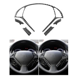 for Infiniti G37 Coupe Steering Wheel Sedan 2010-2013 Carbon Fiber Stickers Car Refresher Interior Decorative Accessories (Steering 5Pcs)