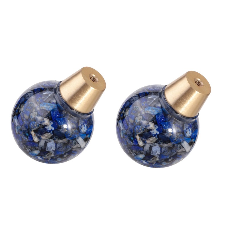 Rockcloud Pack of 2 Round Resin Lapis Lazuli Drawer Knobs