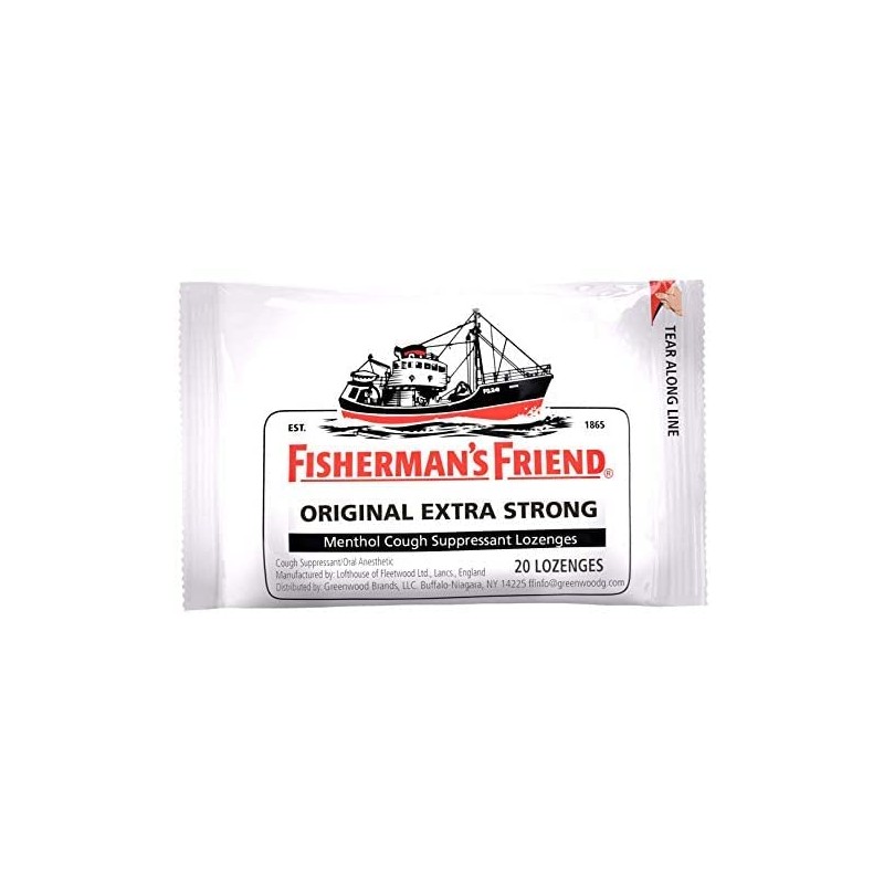 Fisherman's Friend All Natural Menthol Cough Suppressant Lozenges, Extra Strong,