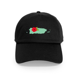 CafePress Puerto Rico Country Map Hibiscus Flower Baseball C Unique Adjustable Baseball Hat Black