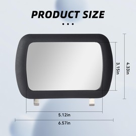 Tioollev Car Sun Visor Vanity Mirror, Clip-on Automotive Makeup Sun-Shading, Vehicle Sun Visor Cosmetic Vanity Mirror for Women Girls, Universal Interior Car Accessories (Black) (Black)