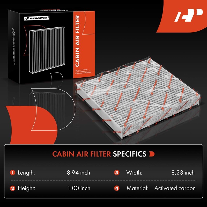 A-Premium - Filtro de aire de cabina de 2 piezas