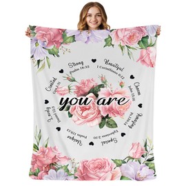 Birthday Gifts for Women Blanket, Inspirational Gifts for Women, Mom, Friend for Unique Birthday Religious Gifts Christian Gifts for Women 80x60 Inch Cozy Soft Flannel Throw Blanket