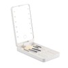 LED Lighted Makeup Cosmetic Mirror with Makeup Brushes Travel Folding
