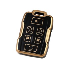 Key Fob Cover for Chevy GMC: 6 Buttons Key Fob Case Fit for Chevy Tahoe Suburban GMC Yukon XL Denali 2015 2016 2017 2018 2019 2020丨TPU Remote Keyless Key Fob Case M3N-32337100 (Black)