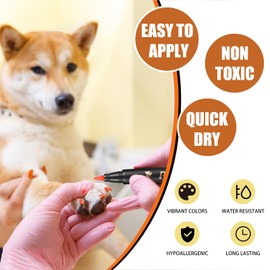 Dog Nail Polish Pens Quick Dry,12 Colors Pet Nail Polish Kit for Dogs,Cats or Birds,Dog Safe Nail Polish and Easy to Apply,Nail Polish Pens for Dogs, Christmas Dog Nail Polish,Ideal Gifts for Dog