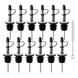 12 Pcs Liquor Pour Spout, Pour Spouts for Bottles, Liquor Bottle Pourers for Alcohol, Olive Oil, Liquor Pourers with Dust Caps, Speed Pourers, Bar Bartender Accessories (12PC)