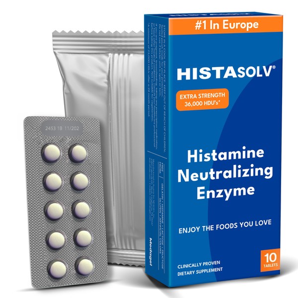HISTAsolv Extra Strength DAO Enzyme Supplement for Histamine Food Intolerance